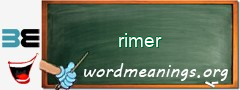 WordMeaning blackboard for rimer